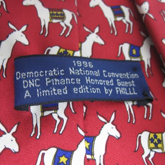 Vintage DNC Democratic National Convention Silk Tie Donkey Politics - Picture 4 of 5